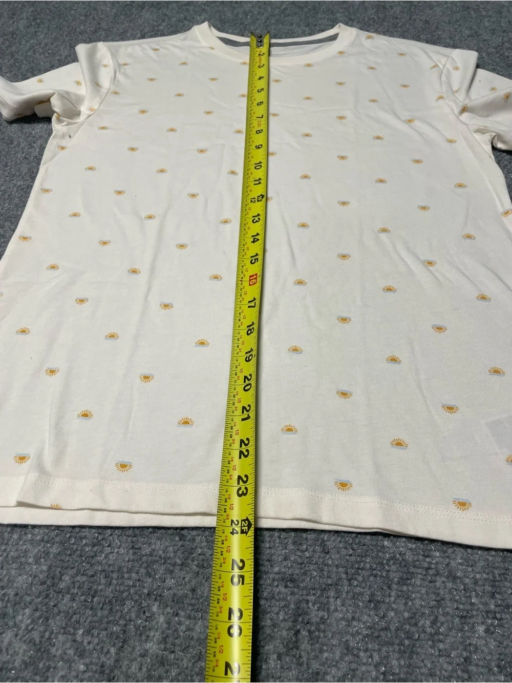 Old Navy Cream Short-Sleeve Tee with Small Yellow Sun Motifs